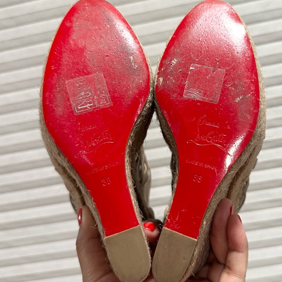 🌺CHRISTIAN LOUBOUTIN🌺 Tramontagne Red Sole Wedge
Sandal Beige Size:38 - Picture 14 of 14